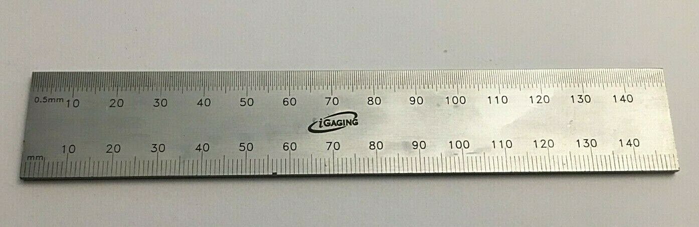 Stainless Steel Ruler with 30mm Scriber Block 20 Metric Inch