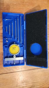 USED Anytime Tools Depth Gauge Dial Indicator 0-22" Measuring Range, 0.001" Resolution, 2-Position Base