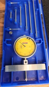 USED Anytime Tools Depth Gauge Dial Indicator 0-22" Measuring Range, 0.001" Resolution, 2-Position Base