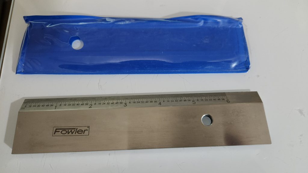 Used Fowler 6" straight edge beveled precision ruler hardened steel